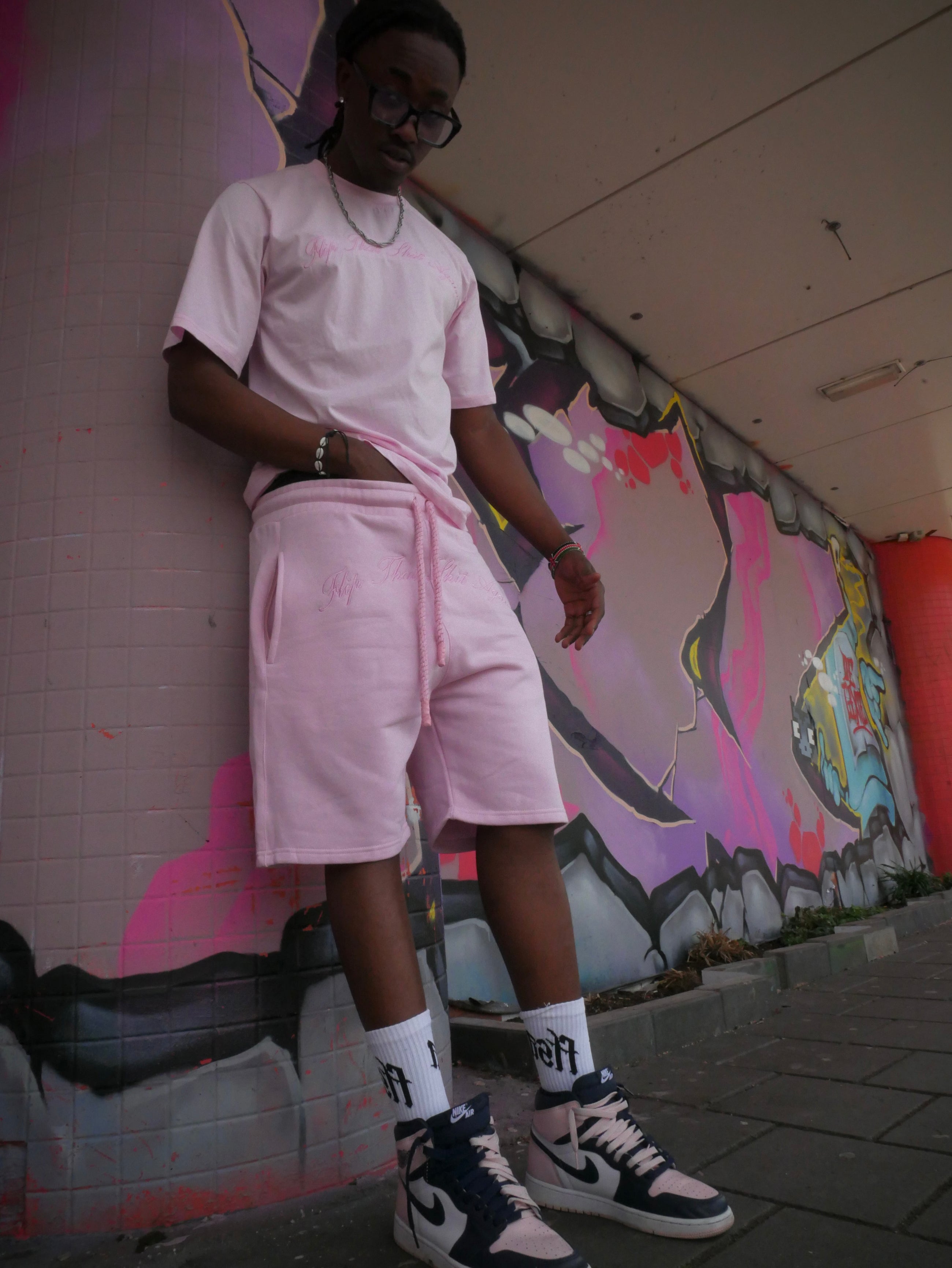 "Flip That Shit Again." Shorts - PINK