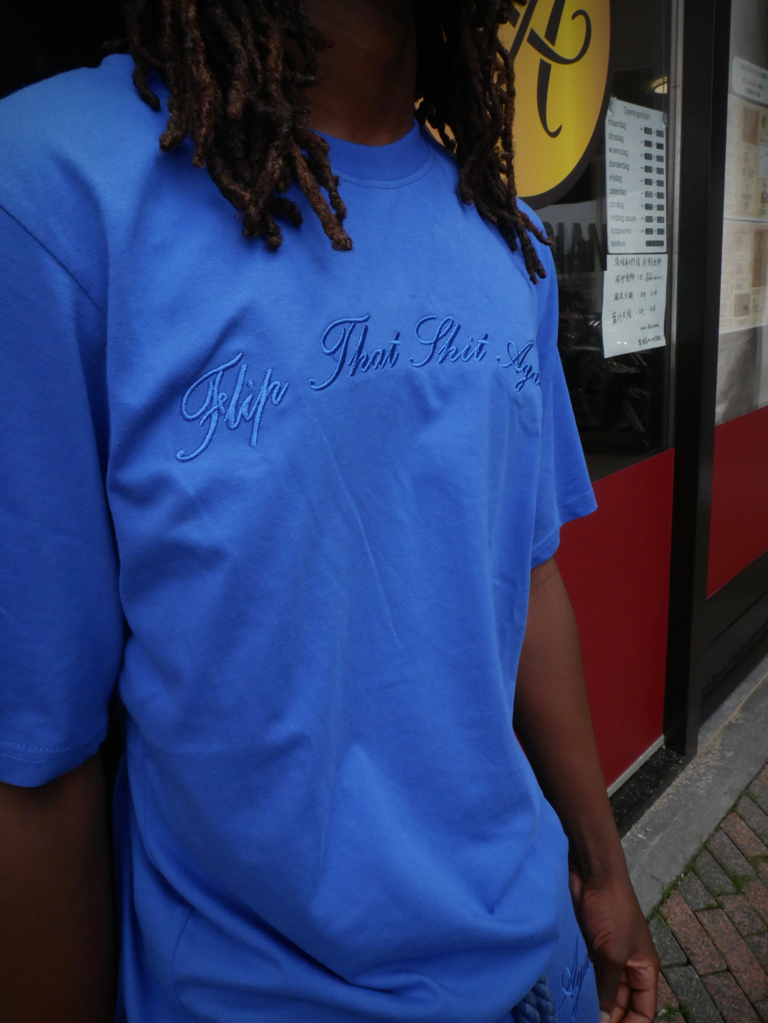 "Flip That Shit Again." Shorts - BLUE