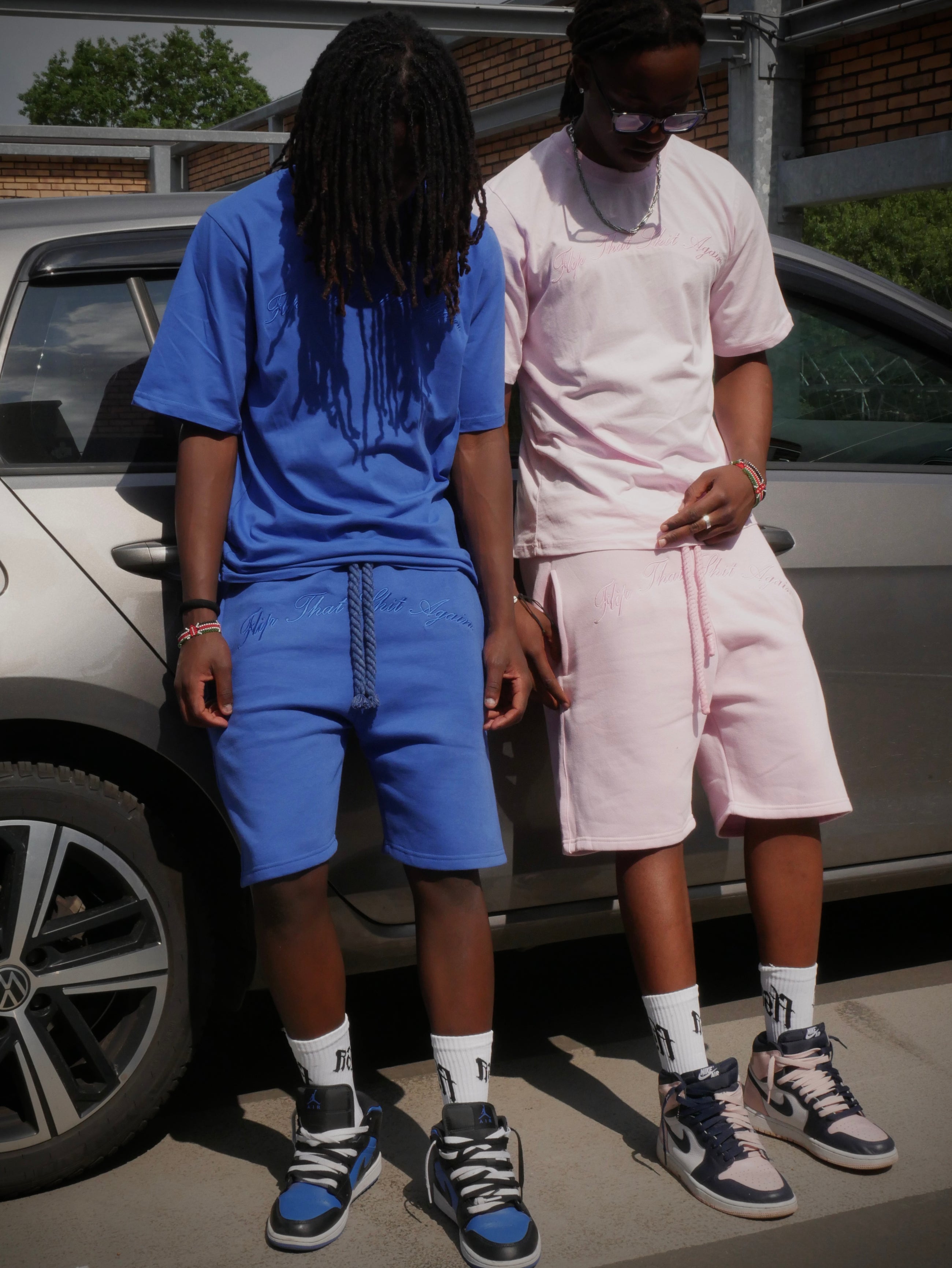 "Flip That Shit Again." Shorts - BLUE