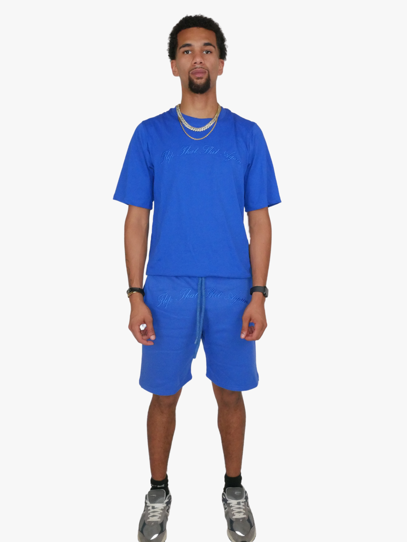 "Flip That Shit Again." Shorts - BLUE