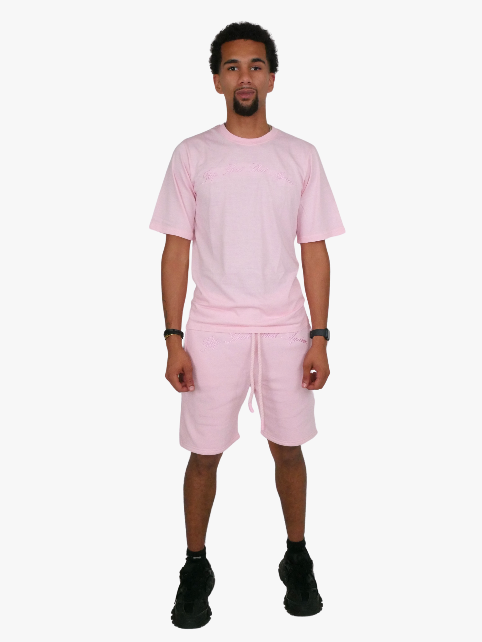 "Flip That Shit Again." Shorts - PINK