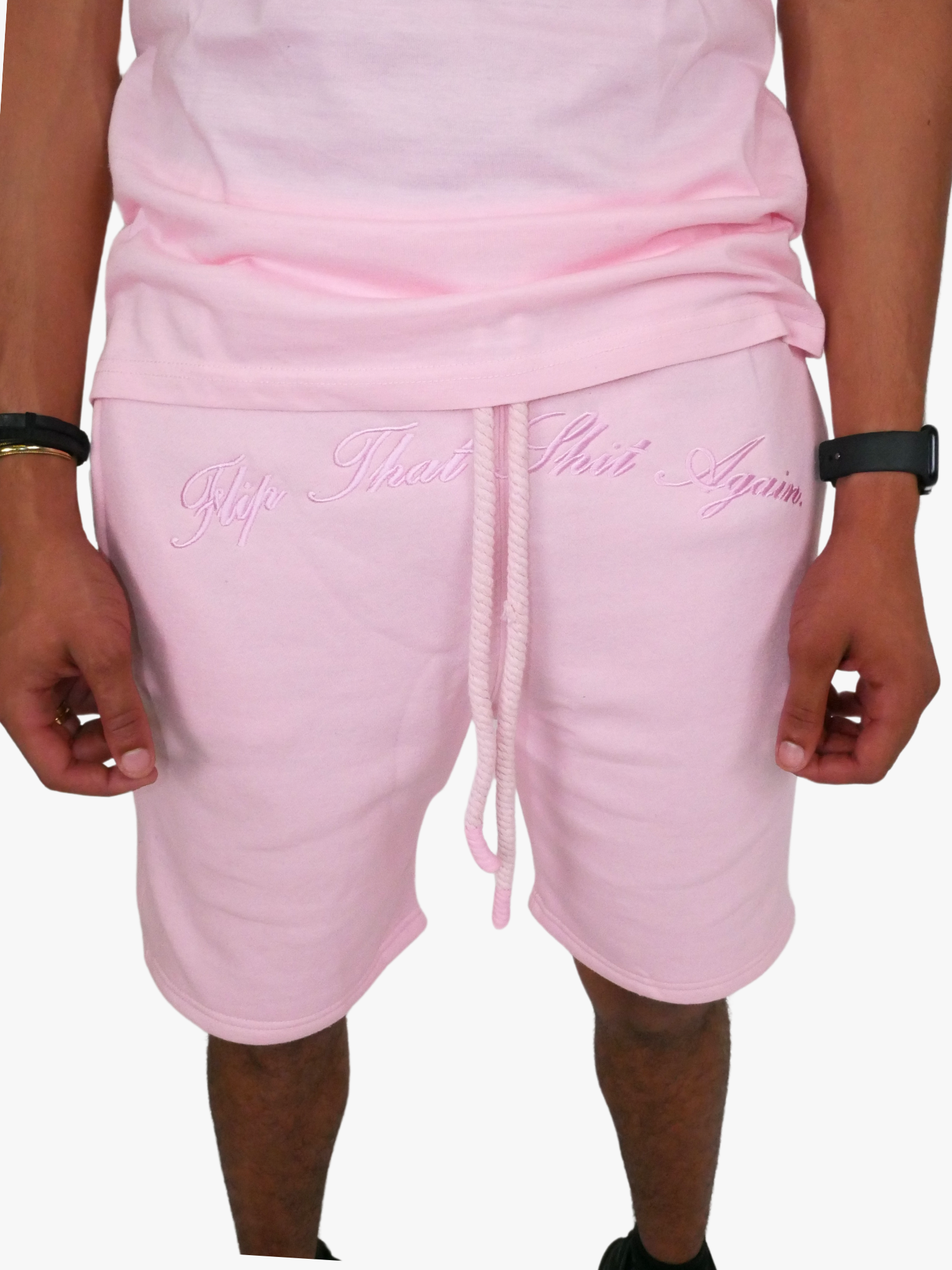 "Flip That Shit Again." Shorts - PINK