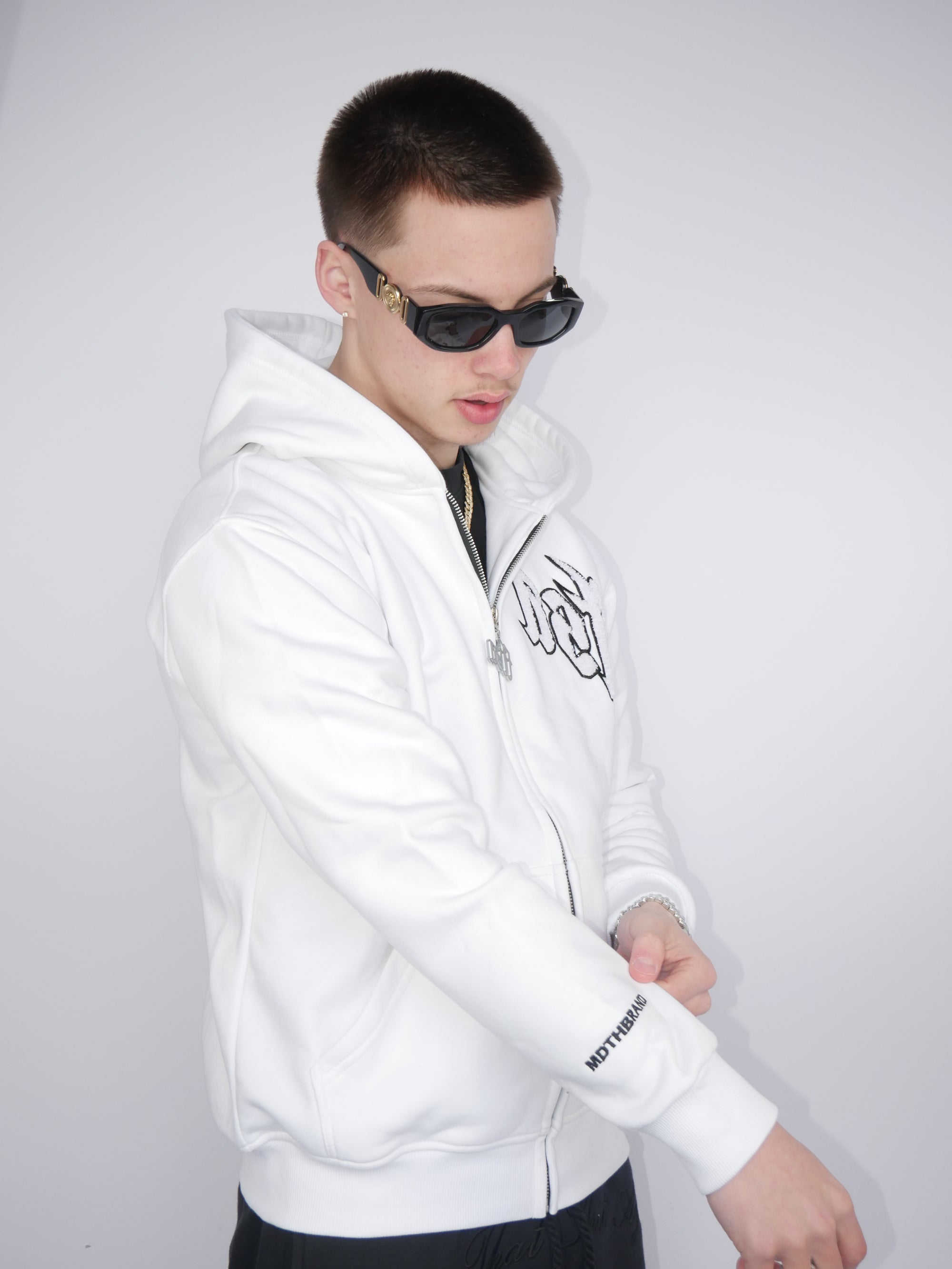 FTSA Zipped Hoodie - WHITE